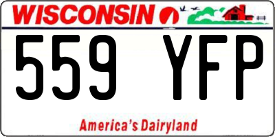 WI license plate 559YFP