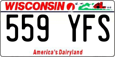 WI license plate 559YFS