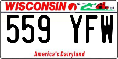 WI license plate 559YFW