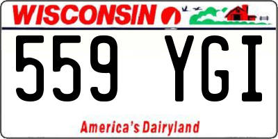 WI license plate 559YGI