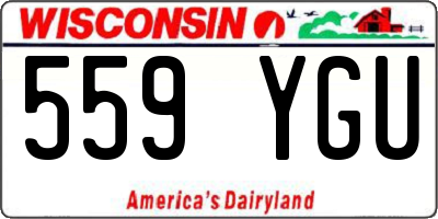 WI license plate 559YGU