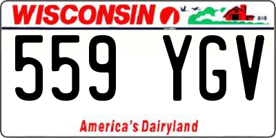 WI license plate 559YGV