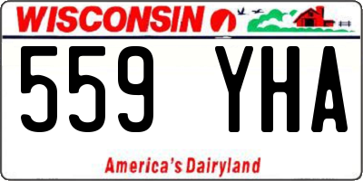 WI license plate 559YHA