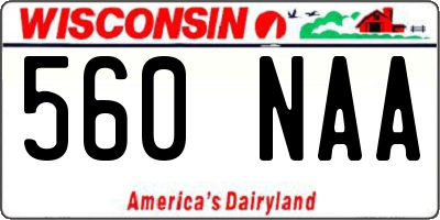 WI license plate 560NAA