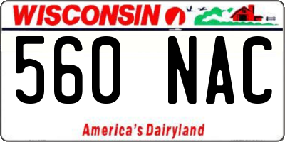 WI license plate 560NAC