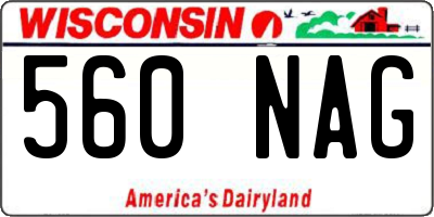 WI license plate 560NAG