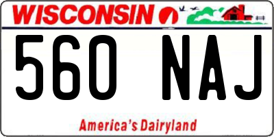 WI license plate 560NAJ