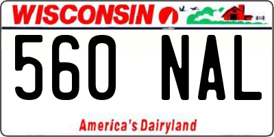 WI license plate 560NAL