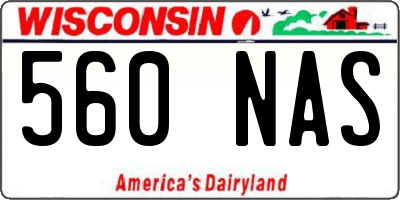 WI license plate 560NAS