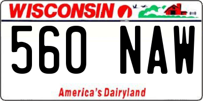 WI license plate 560NAW