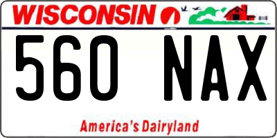 WI license plate 560NAX