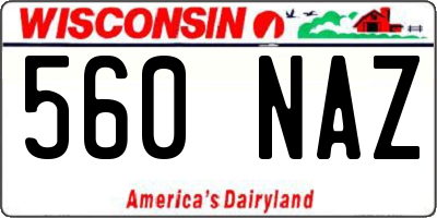 WI license plate 560NAZ