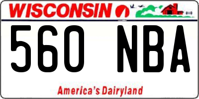 WI license plate 560NBA