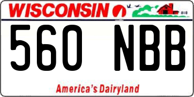 WI license plate 560NBB