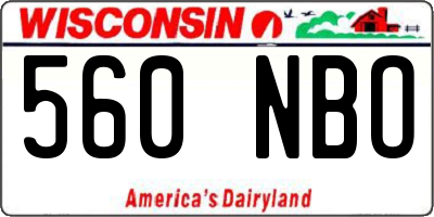 WI license plate 560NBO