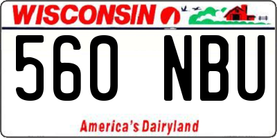 WI license plate 560NBU