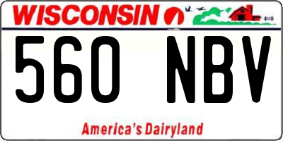 WI license plate 560NBV