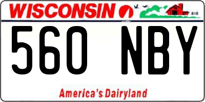 WI license plate 560NBY