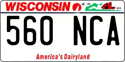 WI license plate 560NCA
