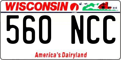 WI license plate 560NCC