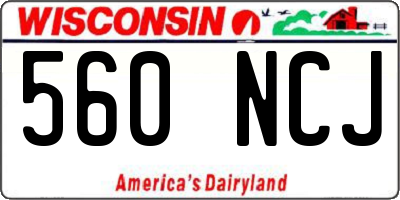 WI license plate 560NCJ