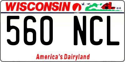 WI license plate 560NCL