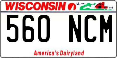 WI license plate 560NCM