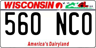 WI license plate 560NCO