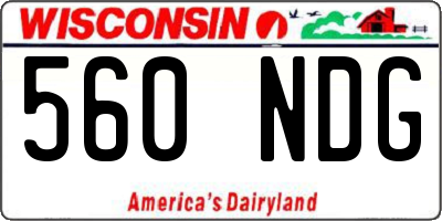 WI license plate 560NDG
