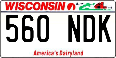 WI license plate 560NDK