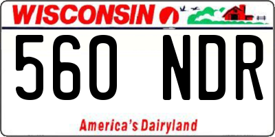WI license plate 560NDR