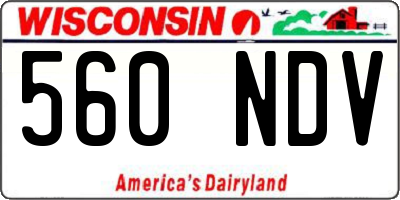 WI license plate 560NDV