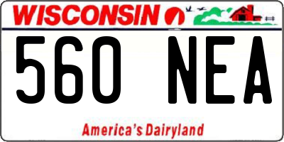 WI license plate 560NEA