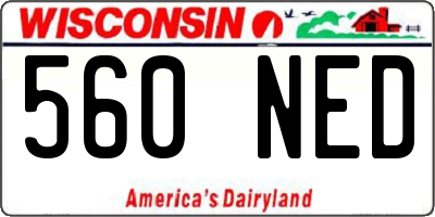 WI license plate 560NED