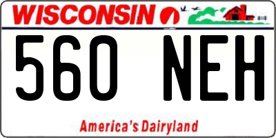 WI license plate 560NEH