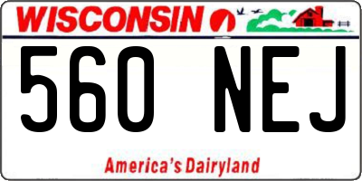 WI license plate 560NEJ