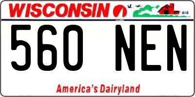 WI license plate 560NEN