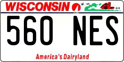 WI license plate 560NES