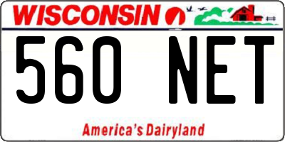 WI license plate 560NET