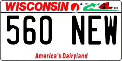 WI license plate 560NEW