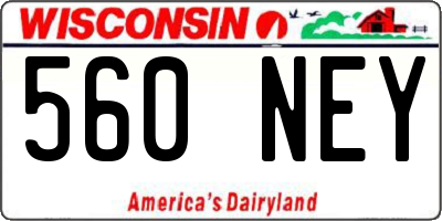 WI license plate 560NEY