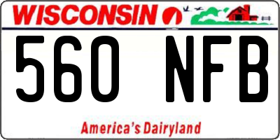 WI license plate 560NFB
