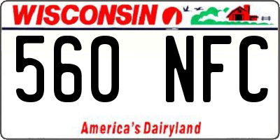 WI license plate 560NFC