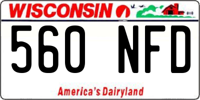WI license plate 560NFD