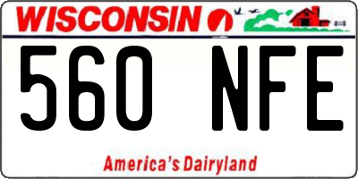 WI license plate 560NFE