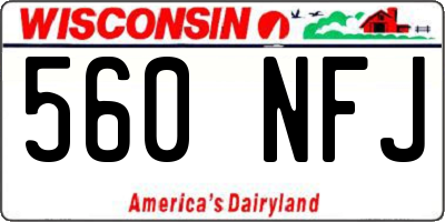 WI license plate 560NFJ