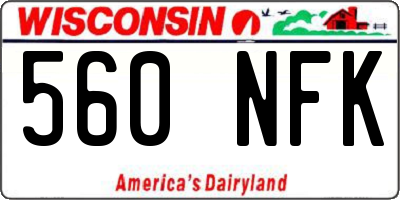 WI license plate 560NFK
