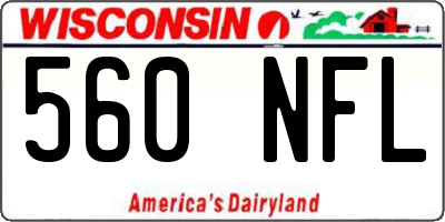 WI license plate 560NFL