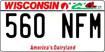 WI license plate 560NFM