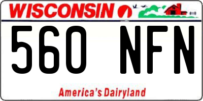 WI license plate 560NFN